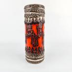 Prachtige vintage Scheurich fat lava vaas rood grijs wit, Antiek en Kunst, Antiek | Vazen, Ophalen of Verzenden