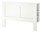 Ikea hoofdbord Brimnes 140, Huis en Inrichting, Slaapkamer | Bedden, Gebruikt, 140 cm, Wit, Hout