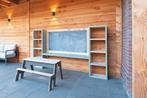 Steigerhouten speeltafel met krijtbord, Ophalen, Zo goed als nieuw