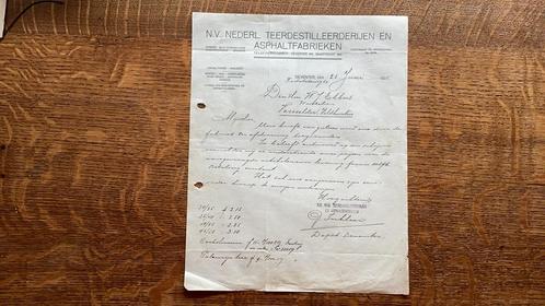 Oude brief 1925 Teerdistilleerderij Asphaltfabriek Deventer, Verzamelen, Merken en Reclamevoorwerpen, Gebruikt, Overige typen