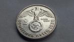WO2 2 Reichsmark 1939J zilver nazi duitsland, Postzegels en Munten, Ophalen of Verzenden, Duitsland, Losse munt, Zilver
