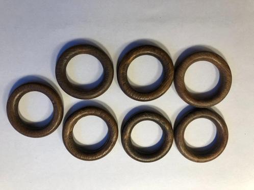 Gordijnringen Donker Hout - Ring voor roede 20 mm - NIEUW -, Huis en Inrichting, Stoffering | Gordijnen en Lamellen, Nieuw, Bruin
