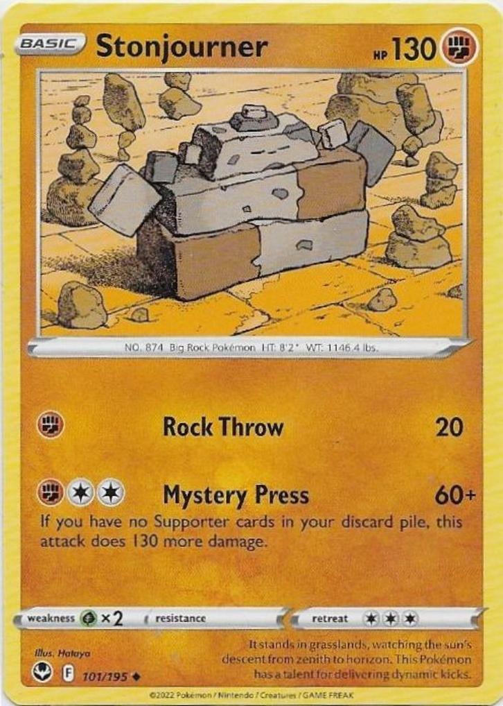 Silver Tempest,  Stonjourner [uncommon] 101/195, Hobby en Vrije tijd, Verzamelkaartspellen | Pokémon, Nieuw, Losse kaart, Verzenden