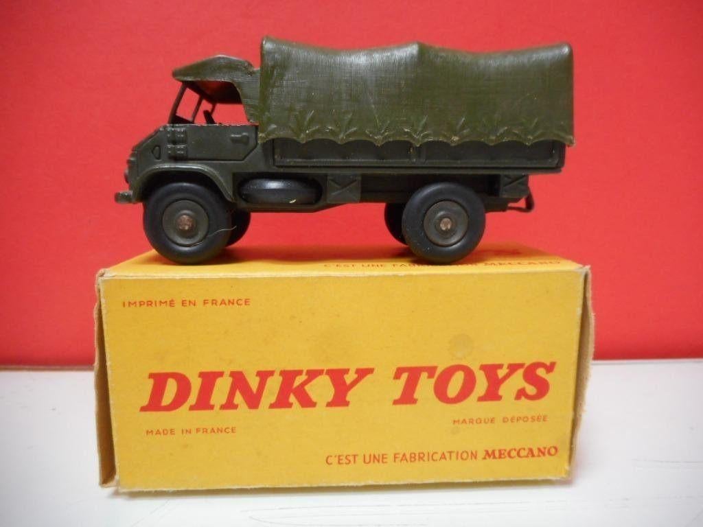 DINKY TOYS 821 MERCEDES UNIMOG OVERDEKTE LEGERWAGEN, Hobby en Vrije tijd, Modelauto's | 1:43, Ophalen of Verzenden, Gebruikt, Bus of Vrachtwagen