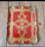 Lucky Vintage Florentijns Dienblad rood & goud, Antiek en Kunst, Ophalen of Verzenden