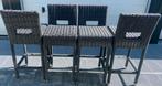 4 x grijze bar kruk rotan voor aan lounge tafel, Tuin en Terras, Ophalen, Zo goed als nieuw, Rotan