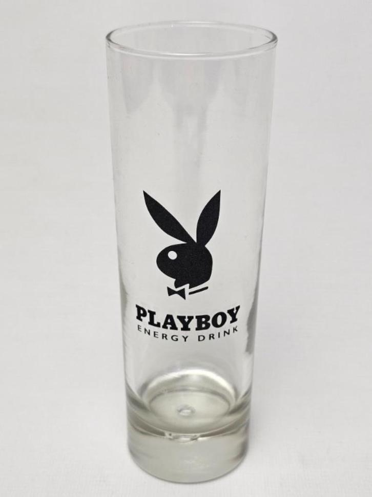 # Playboy Longdrink Glas - Bunny Logo. Tekst Energy Drink, Verzamelen, Glas en Borrelglaasjes, Zo goed als nieuw, Overige typen