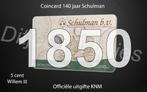 140 jaar Schulman in coincard KNM - 5 cent 1850 zilver, Ophalen of Verzenden, Koning Willem III, 5 cent, Zilver
