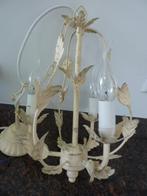 franse metalen ranken lamp, toleware , met plafondkapje,, Gebruikt, Franse charme, Ophalen of Verzenden, Metaal