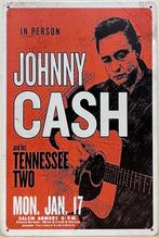 Johnny Cash Tennessee two reclamebord van metaal wandbord, Nieuw, Foto of Kaart, Ophalen of Verzenden