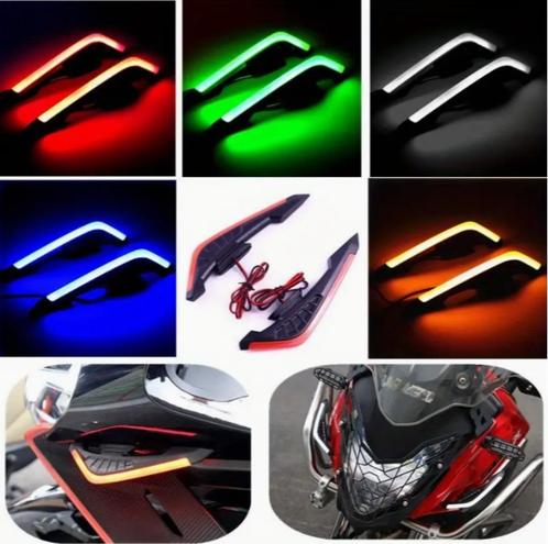 Aerodynamische LED Wing Spoilers in 5 kleuren Universeel, Motoren, Tuning en Styling, Verzenden