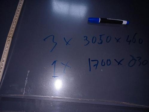 Trespa  Staalgrijs Ral 7011 4 stroken waarvan 3 op lengte 3m, Doe-het-zelf en Verbouw, Platen en Panelen, Zo goed als nieuw, Overige materialen