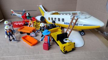 Playmobil setje Vliegtuig 7 poppetjes vliegtuig helicopter beschikbaar voor biedingen