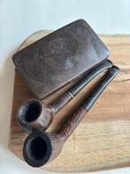 Antieke tabakspot met pijpen en tabaksdoos., Ophalen of Verzenden