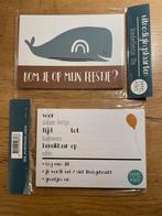 Uitnodigingskaartjes Kinderfeestje 2x10 st. Walvis, Ophalen of Verzenden, Nieuw