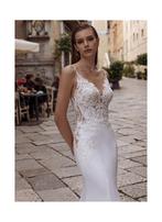 Trouwjurk modeca maat 36 petite, Ophalen of Verzenden, Zo goed als nieuw, Wit, Trouwjurk