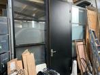 Glazen wandelement met deur - 260cm hoog x 280cm br, Ophalen, Gebruikt, Binnendeur, Glas