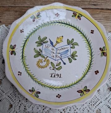 Wandbord, Franse revolutie, W la nation le loi le Roi, 1791 beschikbaar voor biedingen