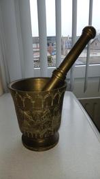 Vintage messing vijzel met stamper, Antiek en Kunst, Ophalen