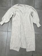 FIJN GEBREID WITTE LANGE WOLLEN VEST WOL KID MOHAIR BLENDL, Ophalen of Verzenden, Zo goed als nieuw, Maat 42/44 (L), Wit