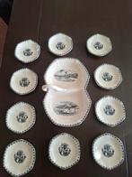 Antiek petit four  set uit Maastricht  decor landschap, Ophalen of Verzenden