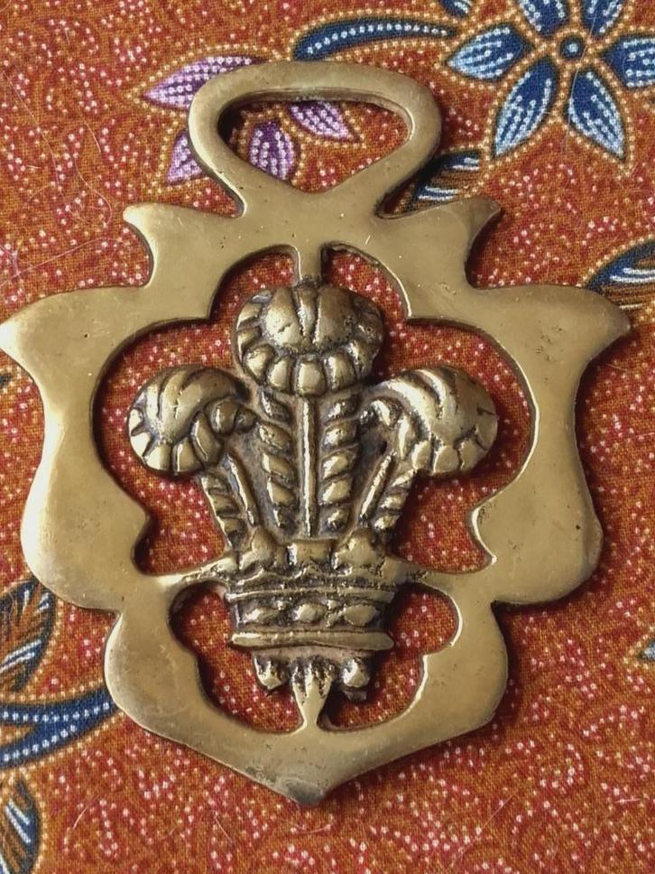 Antiek kleppermannetje uit Engeland met veren of pluimen., Antiek en Kunst, Antiek | Koper en Brons, Koper, Ophalen of Verzenden