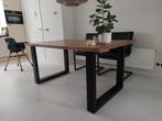 Mangohout eettafel 160 x 90 met zwart stalen poten, Huis en Inrichting, Zo goed als nieuw, 150 tot 200 cm, Vier personen, Rechthoekig