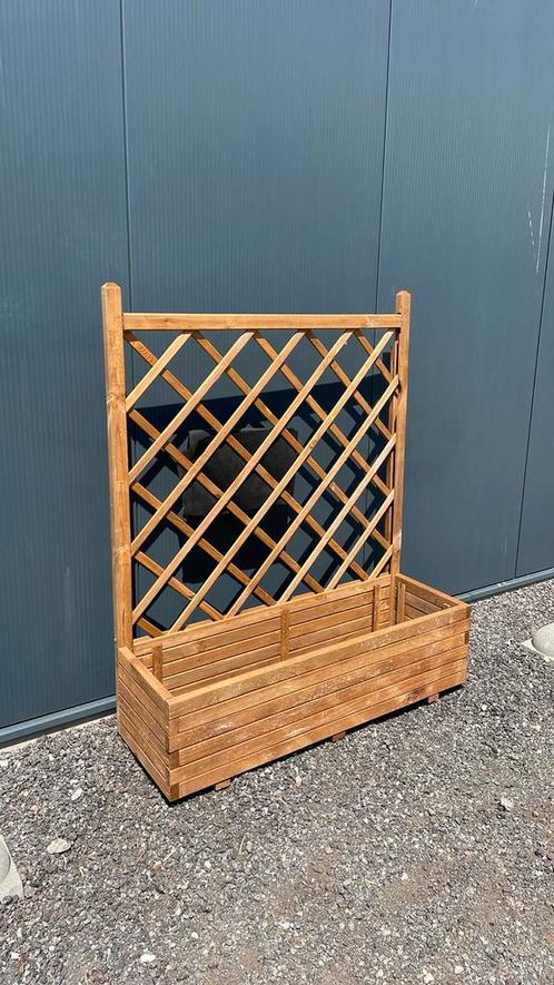 Plantenbak 120 cm. Met rek. Opruiming!! B keus, Tuin en Terras, Bloembakken en Plantenbakken, Zo goed als nieuw, Hout, Balkon