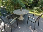 Stenen tafel met 4 stoelen., Ophalen, Gebruikt, Rond, Overige materialen
