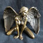 Prachtige bronzen naakte dame met vleugels, licht erotisch., Antiek en Kunst, Kunst | Beelden en Houtsnijwerken, Ophalen of Verzenden