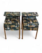 Vintage nachtkastjes met print van de daken van Parijs, Ophalen of Verzenden, Zo goed als nieuw, 45 tot 65 cm, Minder dan 55 cm