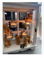 Kerst XL Waxinelichtje Vitrine Kast, 6 beertjes, wit, 54 cm, Diversen, Kerst, Nieuw, Ophalen of Verzenden, X, X