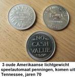 Tennessee USA, jaren 70, 3 stuks lichtgewicht tokens, Ophalen of Verzenden, Overige materialen, Buitenland
