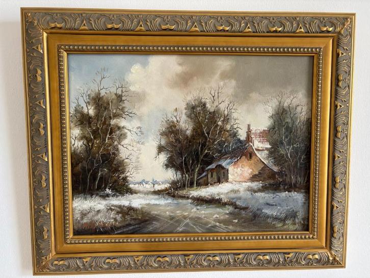 Winterlandschap, Antiek en Kunst, Kunst | Schilderijen | Klassiek, Ophalen