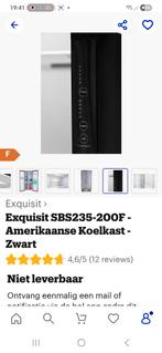 Exquisit Amerikaanse Koelkast - Zwart - 4.5 jaar, Ophalen, Gebruikt, 200 liter of meer, 60 cm of meer