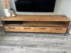 TV-meubel Romaro, 200 cm (teakhout mix rough), Ophalen, Gebruikt, Teakhout, 200 cm of meer