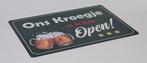 Ons kroegje is altijd open bier reclamebord van metaal deco, Huis en Inrichting, Woonaccessoires | Tekstborden en Spreuken, Info@deconoord.nl