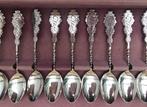 12 verzilverde Biedermeijer lepeltjes - Pako Rhenen  Jr 50, Ophalen of Verzenden