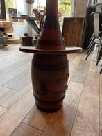 Houten wijnbarretje met glazenhouder, Ophalen, Gebruikt, Rond, Minder dan 50 cm