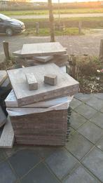 Bieden tegels 60&60 kleur lichtgrijs / antraciet, Tuin en Terras, Tegels en Klinkers, Ophalen, Zo goed als nieuw, Beton, Terrastegels