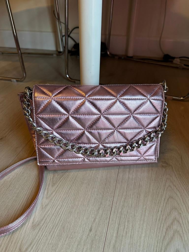 Metallic roze tas Primark, Sieraden, Tassen en Uiterlijk, Tassen | Damestassen, Ophalen of Verzenden, Zo goed als nieuw, Roze