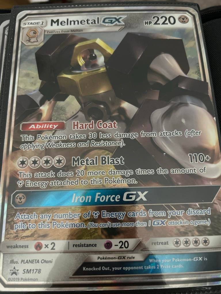 (oversized) Melmetal GX SM178 Promo Pokémon Kaart, Ophalen of Verzenden, Zo goed als nieuw, Losse kaart, Foil