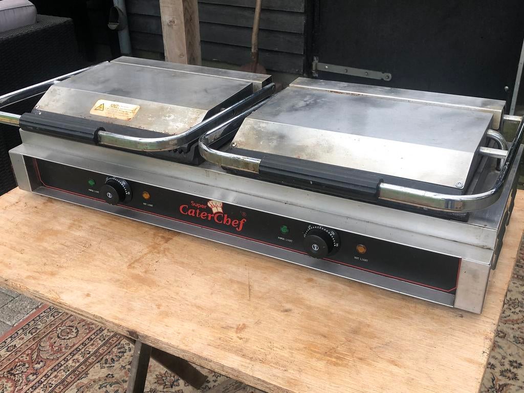 Caterchef contactgrill, Witgoed en Apparatuur, Contactgrills, Ophalen, Gebruikt