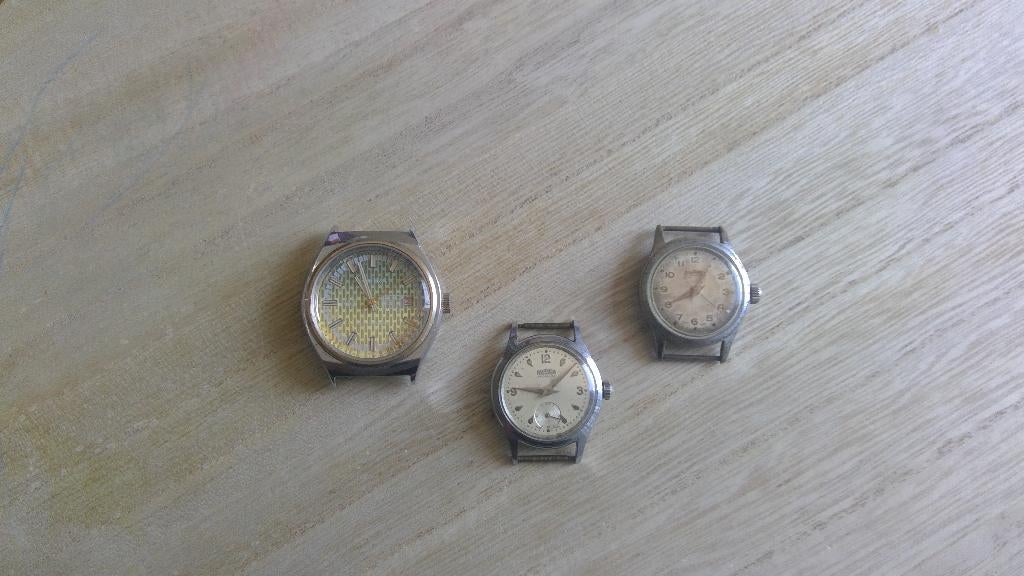 3 heren horloge, Overige merken, Gebruikt, Staal, Polshorloge