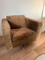 Bruine stoffen draaifauteuil, Huis en Inrichting, Fauteuils, Ophalen, Gebruikt, Stof, 75 tot 100 cm