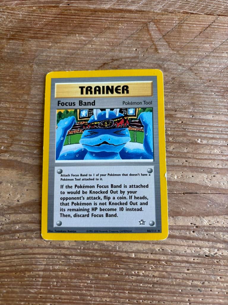 Focus Band Pokémon Neo Genesis Trainer Kaart 86/111, Ophalen of Verzenden, Gebruikt, Losse kaart