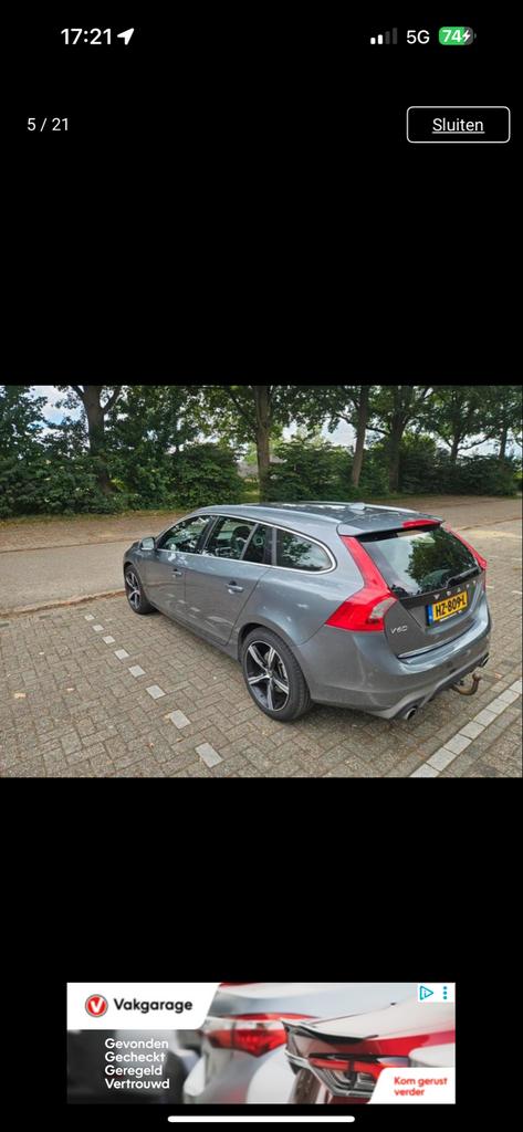 Volvo V60 D6 Twin Engine 288pk Geartronic AWD Plug In Hybrid, Automaat, 1800 kg, Vierwielaandrijving, Particulier
