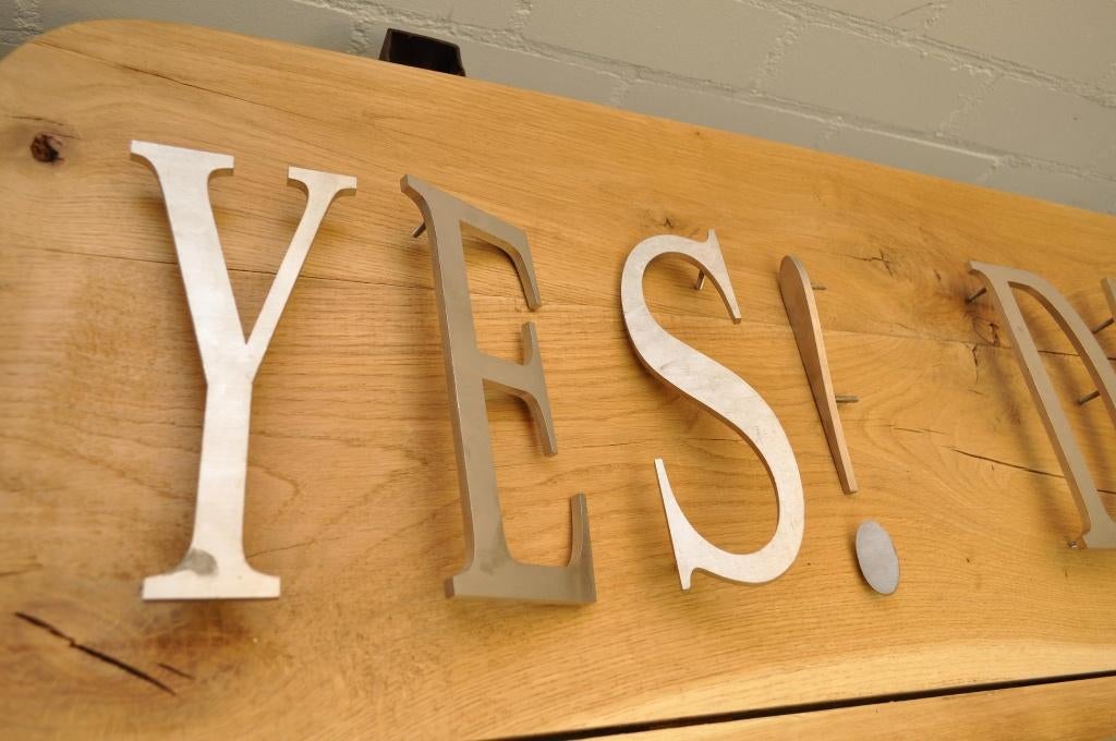 RVS reclameletters fraai lettertype letters 30 cm en 20 cm, Ophalen of Verzenden, Gebruikt