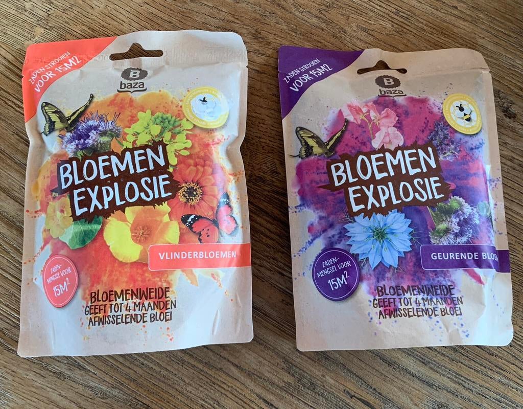 2x veldbloemem, Ophalen of Verzenden, Volle zon