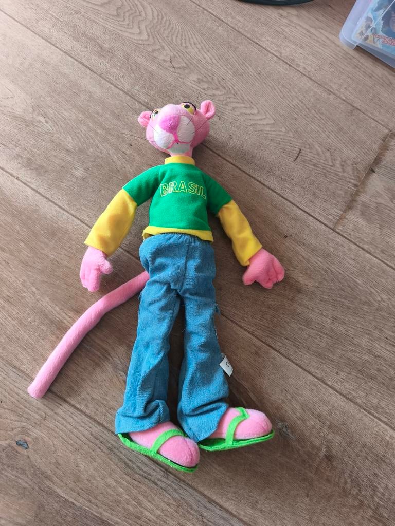 Roze Panter knuffel in Braziliaanse outfit, Ophalen of Verzenden, Gebruikt, Overige typen